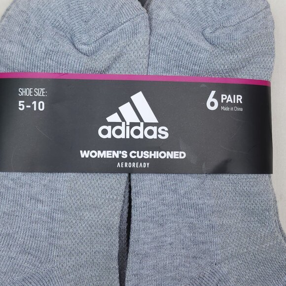 Adidas Womens Cushioned AEROREADY Ankle Socks 6 Pairs Shoe Size 5-10 Drying - Picture 4 of 10